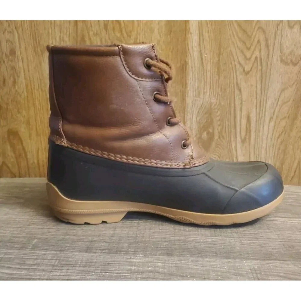 Sperry Port Brown Lace Up Duck Boots‎ Youth Sz 6